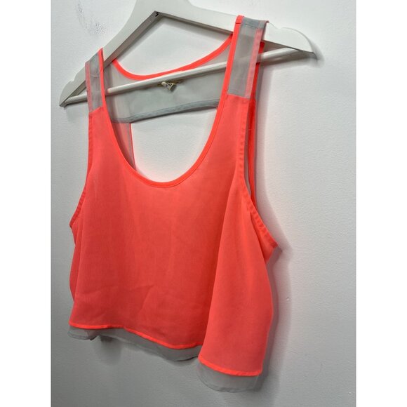 Silence + Noise Anthropologie Orange Cropped Tank Top Women’s Medium Sleeveless - Picture 12 of 12